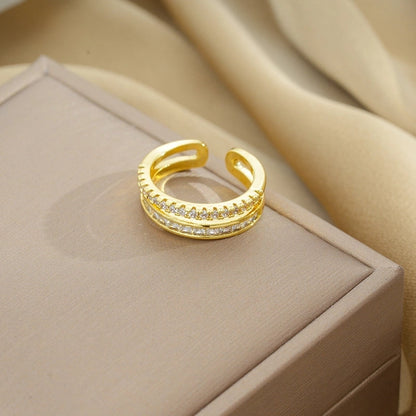 Copper 18K Gold Plated Minimalist Shiny Plating Snake Rings