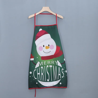 Christmas Santa Claus Snowman Polyester Indoor Aprons Costume Props