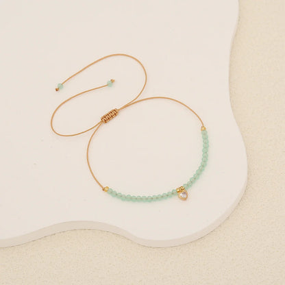 Women Heart Artificial Crystal Knitting Bracelets