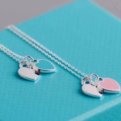 Casual Minimalist Heart Shape Copper Enamel Pendant Necklace