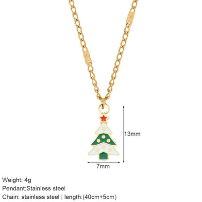 Nordic Style Classic Style Gingerbread Moon 316L Stainless Steel Plating Pendant Necklace