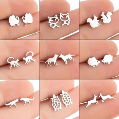 1 Pair Fashion Animal Plating 304 Stainless Steel 18K Gold Plated Ear Studs