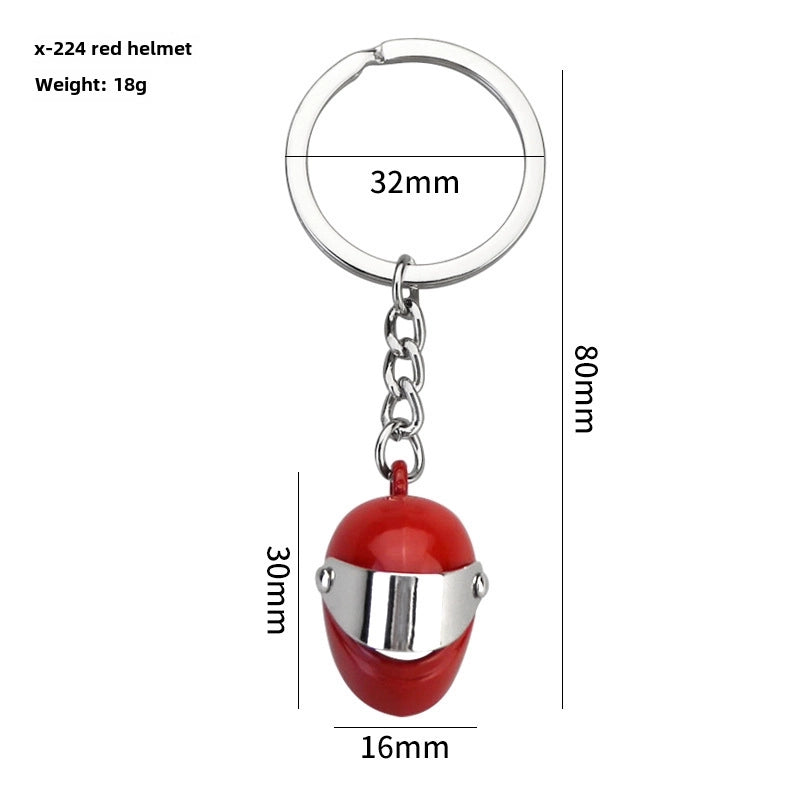 Simulation Cool Helmet Motorcycle Suit Keychain Metal Helmet Keychain Pendant Motorcycle Keychain