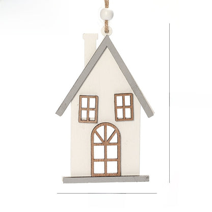 Christmas Ornaments Nordic Carved Cabin Hanging Decoration Christmas Tree Snowflake Diy Window Display Christmas Decoration