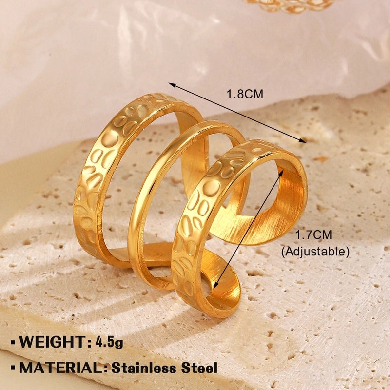Minimalist Geometric 304 Stainless Steel Irregular Plating Open Rings