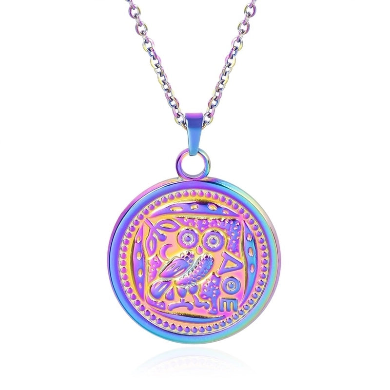 3 Pieces Casual Minimalist Round Owl 304 Stainless Steel 18K Gold Plated Pendant Necklace Necklace Pendant