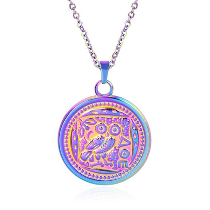 3 Pieces Casual Minimalist Round Owl 304 Stainless Steel 18K Gold Plated Pendant Necklace Necklace Pendant