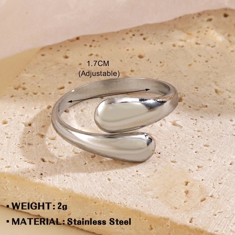 Minimalist Geometric 304 Stainless Steel Irregular Plating Open Rings