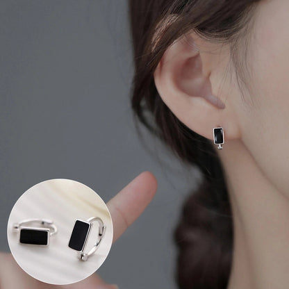 Korean Style S925 Silver Needle Personalized Geometric Double-layer Cross Circle Earrings Women's Retro Fashion Creative Earrings Ear Buckle Fashion