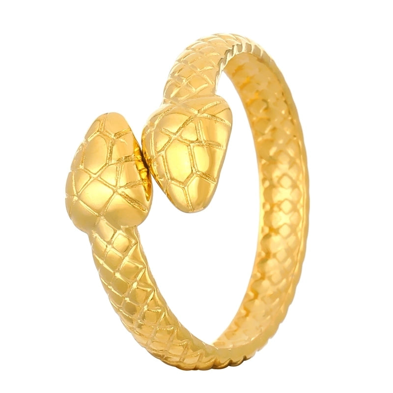 Minimalist Classic Style Geometric 304 Stainless Steel 18K Gold Plated Open Rings