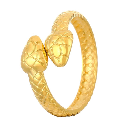 Minimalist Classic Style Geometric 304 Stainless Steel 18K Gold Plated Open Rings