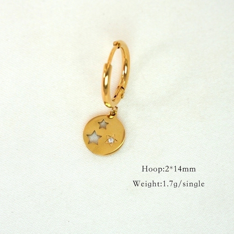 6 Pieces Minimalist Classic Style Solid Color Inlay 304 Stainless Steel Rhinestones Drop Earrings