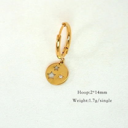 6 Pieces Minimalist Classic Style Solid Color Inlay 304 Stainless Steel Rhinestones Drop Earrings