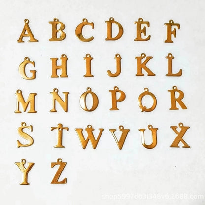 304 Stainless Steel Turquoise Minimalist Classic Style Beaded Handmade Letter Necklace