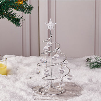 Christmas Electroplated Iron Tree Led Lighted Crystal Christmas Tree Desktop Decoration Christmas Eve Party Supplies