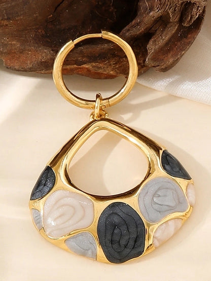 1 Piece Retro French Style Artistic Water Droplets 304 Stainless Steel Glass 18K Gold Plated Drop Earrings