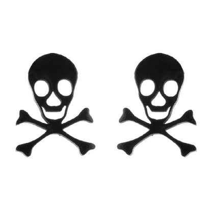 1 Pair Halloween Fashion Smile Face Star Skull Plating Hollow Out Stainless Steel Ear Studs