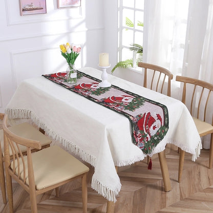 Christmas Christmas Tree Santa Claus Elk Polyester Christmas Tablecloth