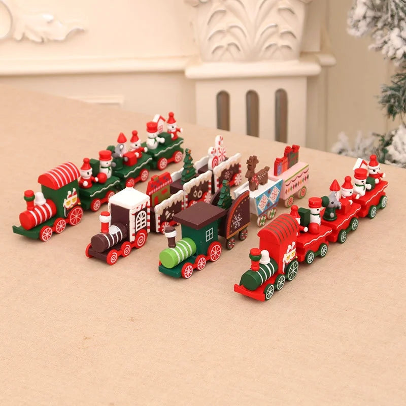 Christmas Fashion Train Wood Party Ornaments