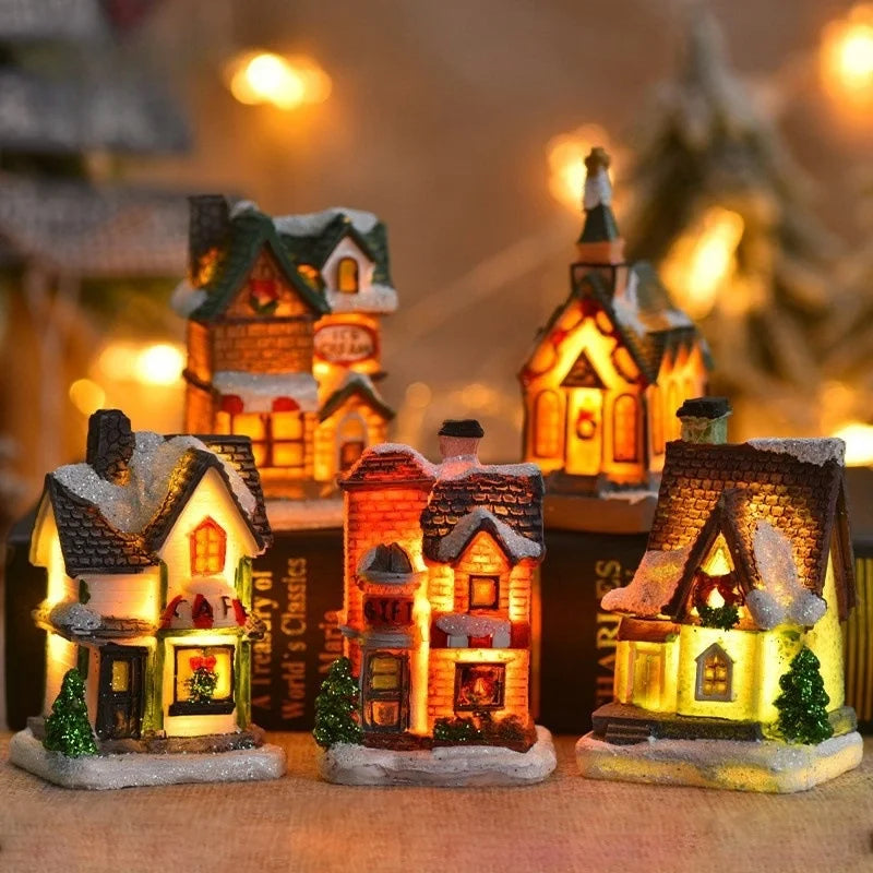 Christmas New Christmas Decorations Resin Small House Micro Landscape Resin House Christmas Ornament Christmas Gift