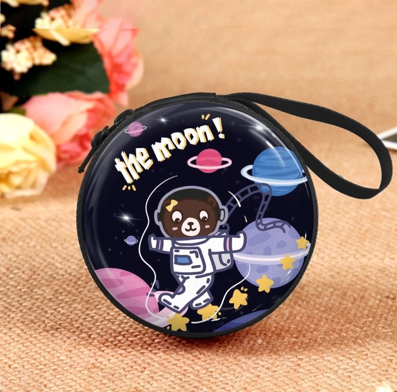 3 Pieces Women'S Cartoon Tinplate Zipper Coin Purses