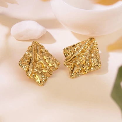 1 Pair Elegant French Style Sweet Geometric Flower 304 Stainless Steel Imitation Gold Ear Studs