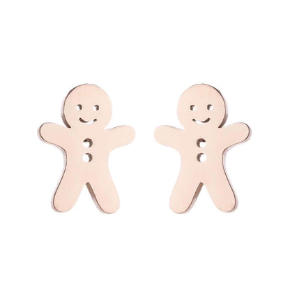 1 Pair Fashion Christmas Tree Plating 304 Stainless Steel 18K Gold Plated Ear Studs