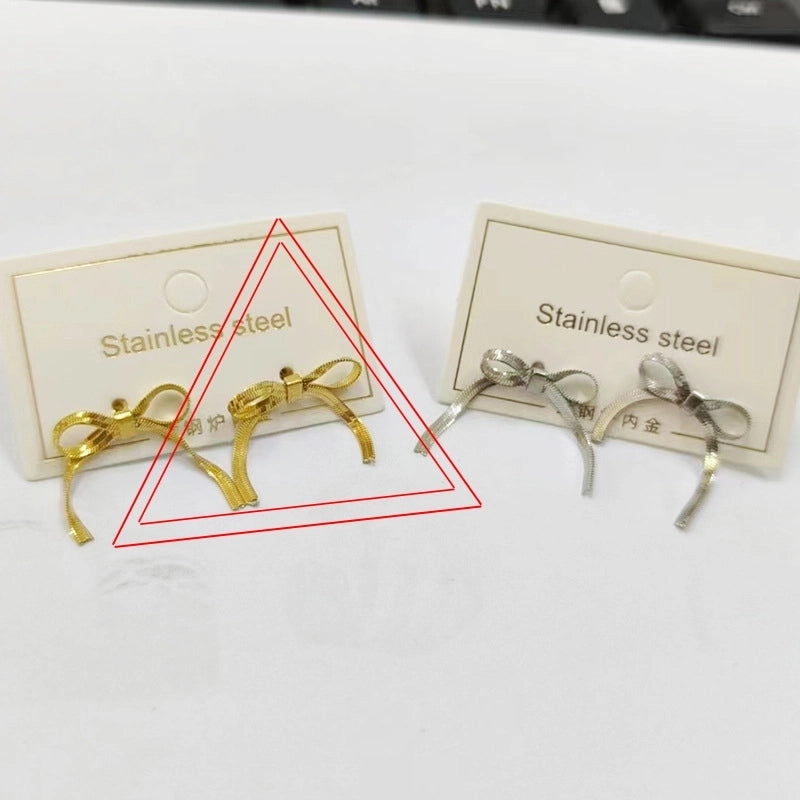 Sweet Bow Knot Titanium Steel Plating Choker