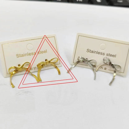 Sweet Bow Knot Titanium Steel Plating Choker