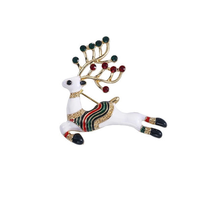 Cartoon Style Pin Christmas Tree Alloy Enamel Rhinestones Unisex Brooches