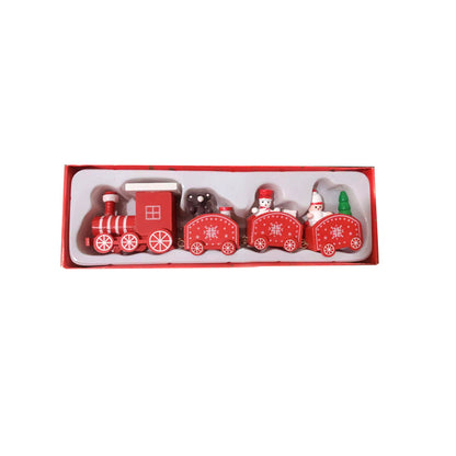 Christmas Wooden Train For Children Kindergarten Christmas Holiday Gift Window Display