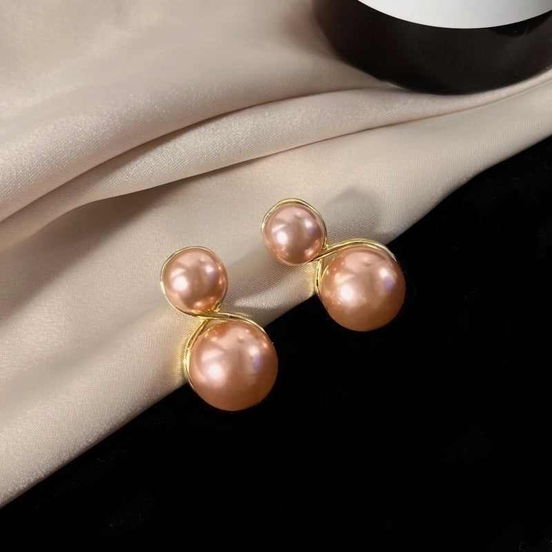 1 Pair Fashion Leaf Flower Bow Knot Imitation Pearl Alloy Rhinestones Earrings