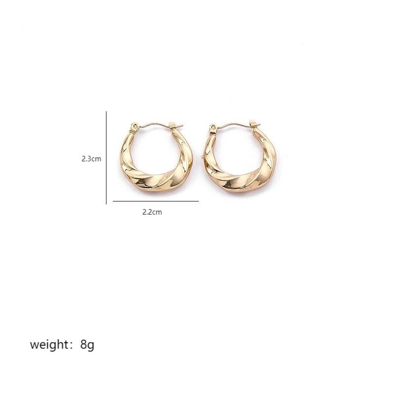 1 Pair Elegant Sweet Commute Heart Shape Plating Stainless Steel 18K Gold Plated Earrings