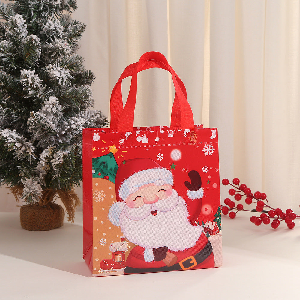 6 Pieces Christmas Gift Bag Children's Candy Gift Bag Non-woven Bag Cartoon Dirty-resistant Bag Christmas Handbag