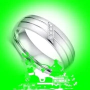 Stripe Inlaid Diamond Stainless Steel Ring