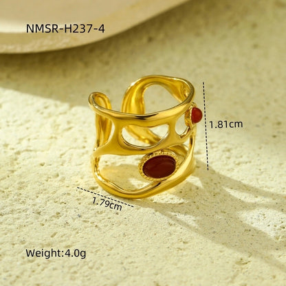 Lady Geometric 304 Stainless Steel Plating Open Rings