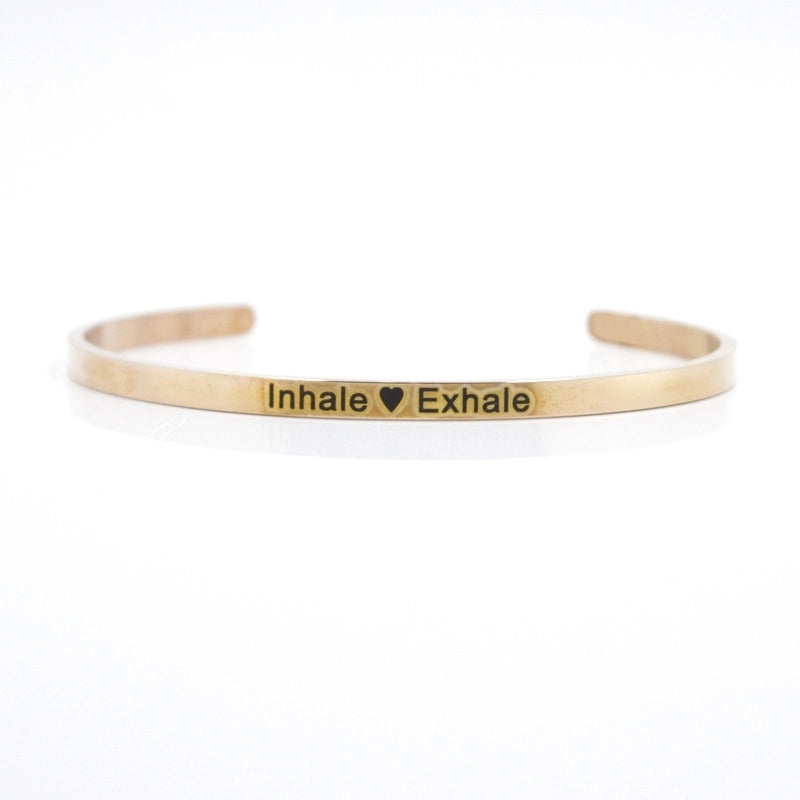 Casual Minimalist Letter Stainless Steel Cuff Bracelets