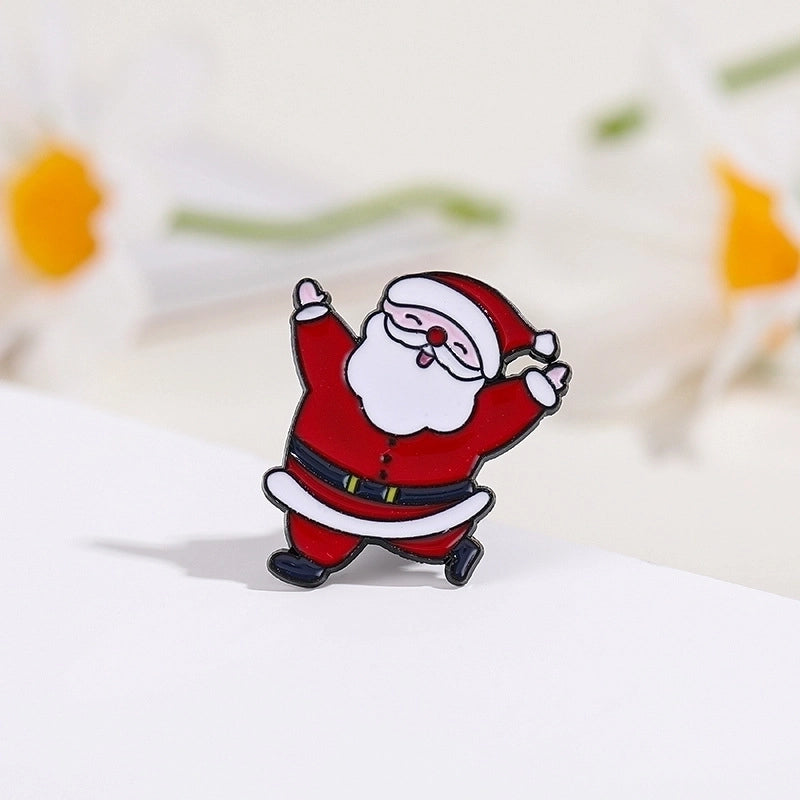 Cartoon Style Pin Santa Claus Alloy Enamel Unisex Brooches