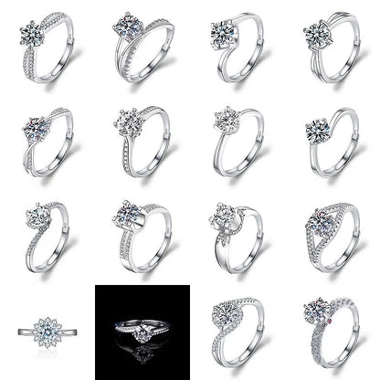 Copper Minimalist Classic Style Inlay Solid Color Zircon Rings