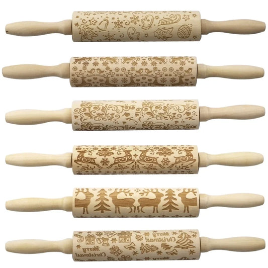 Christmas Cartoon Style Ethnic Style Elk Theaceae/Muhe Rolling Pin 1 Piece