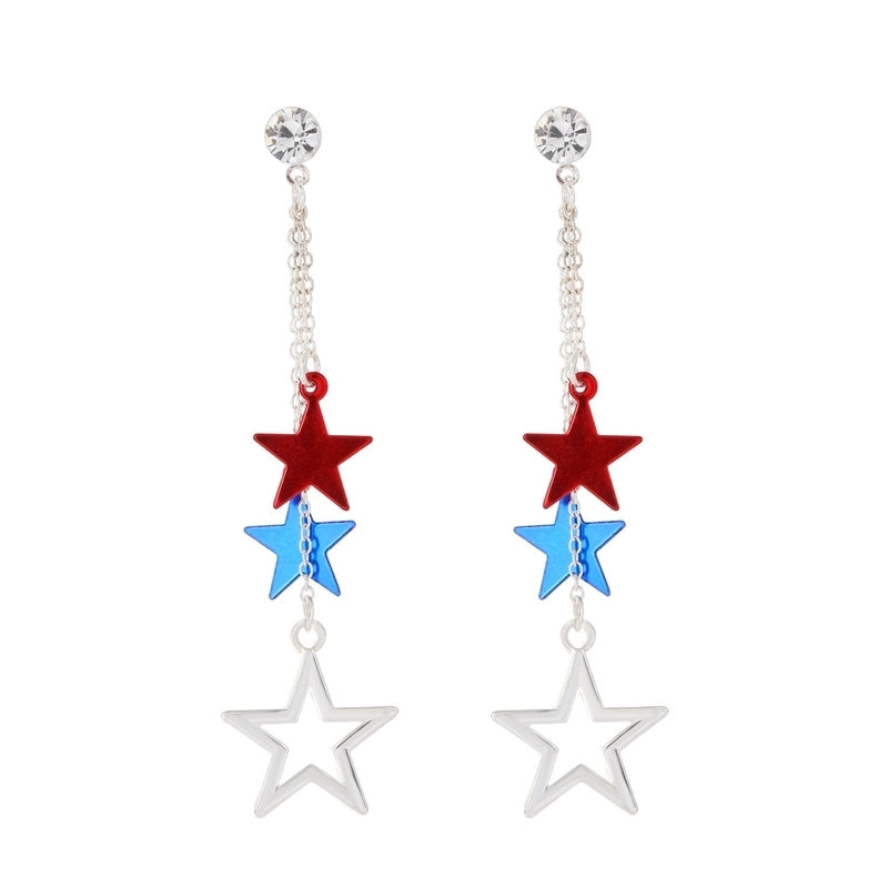 1 Pair Minimalist Classic Style Star Plating Alloy Gold Plated Drop Earrings