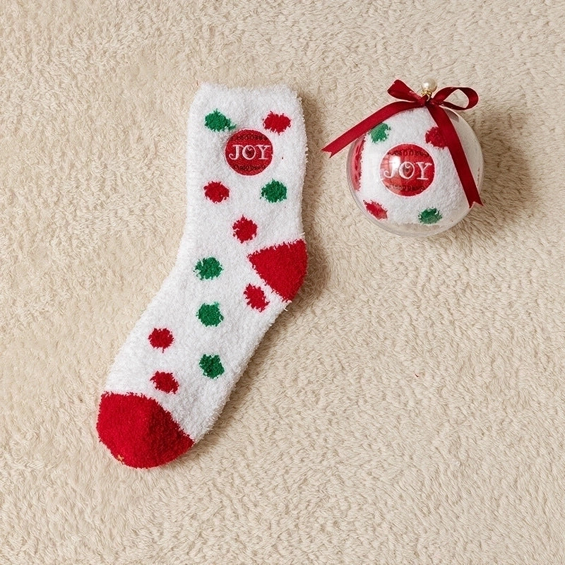 Women's Minimalist Christmas Tree Santa Claus Snowman Cotton Jacquard Crew Socks