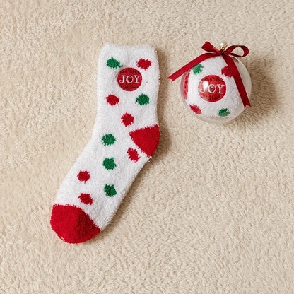 Women's Minimalist Christmas Tree Santa Claus Snowman Cotton Jacquard Crew Socks