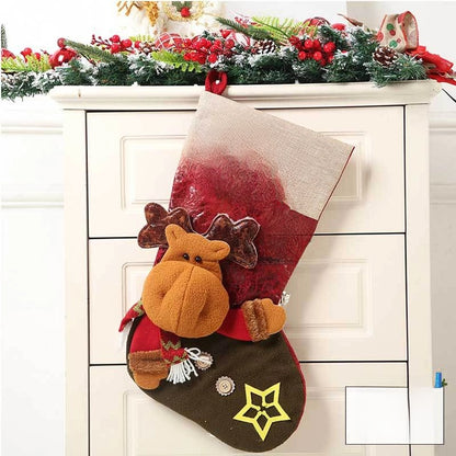 Christmas Decorations Santa Socks Claus Gift Bag Party Layout Snowman Elk Children Gift Socks Pendant