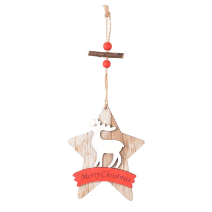 Christmas Cute Christmas Tree Angel Elk Wood Party Festival Hanging Ornaments