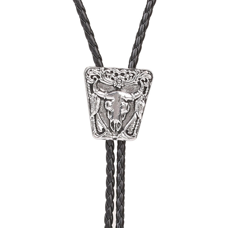 Punk Classic Style Star Cattle Skull Alloy Leather Rope Halloween Unisex Bolo Ties