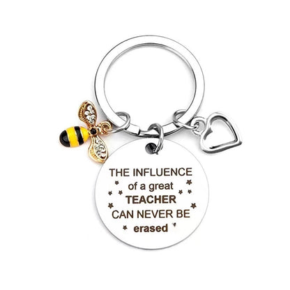 European And American Cross-border Amazon Bee Stainless Steel Keychain Christmas Valentine's Day Gift Engraving Keychain