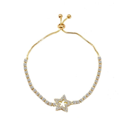 Modern Style Flower Butterfly Copper Inlay Artificial Gemstones Bracelets