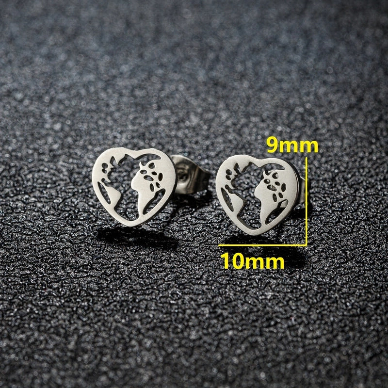 1 Pair Cute Minimalist Animal Notes Polishing 304 Stainless Steel 18K Gold Plated Ear Studs