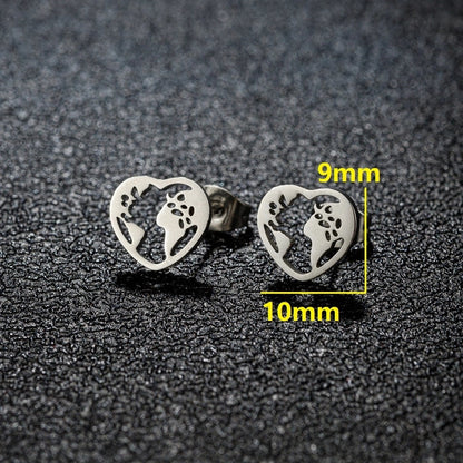 1 Pair Cute Minimalist Animal Notes Polishing 304 Stainless Steel 18K Gold Plated Ear Studs